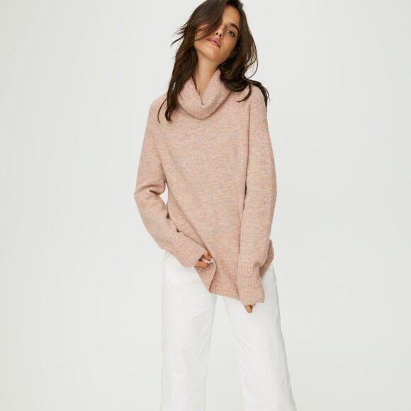 The Group by Babaton Plutarch Pink Multicolor Funnel Neck Alpaca Wool Sweater - Picture 1 of 11